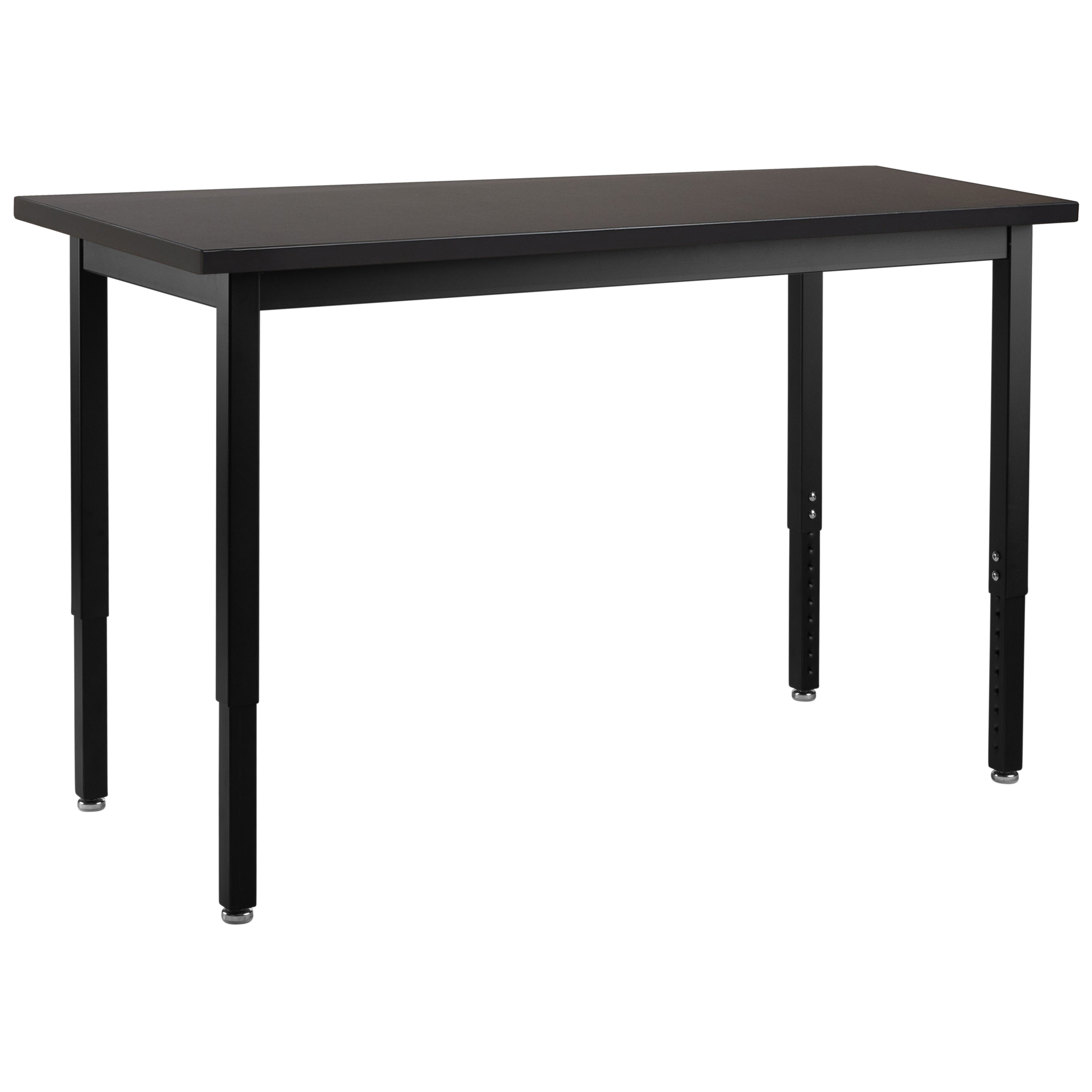 National Public Seating, Steel HT ADJ Lab Table 24X48 Chem Resist Top Black, Height 37 in, Width 24 in, Length 48 in, Model# SLT3-2448C